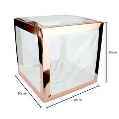 Baby Shower Box Set of 4 Rose Gold Baby Block Boxes with Baby Letters Party Decoration - Transparent Ballon Boxes Backdrop - Baby Shower & Birthday Party