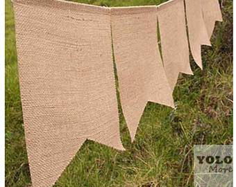 10 Meters 48 Flags Hessian Banner Burlap Rustic Bunting