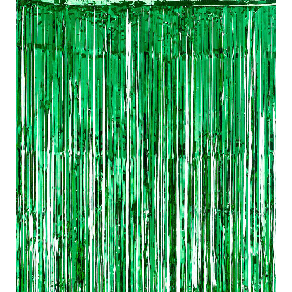 Metallic Tinsel Curtain Foil 1m 2m 3m 4m 5m Backdrop PomPoms Streamers Decor