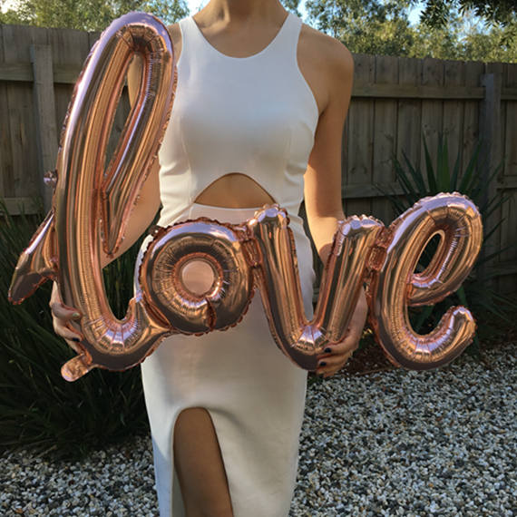 Rose Gold / Red / Pink Love Script Foil Balloon 40" Balloons