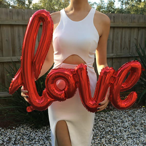 Rose Gold / Red / Pink Love Script Foil Balloon 40" Balloons