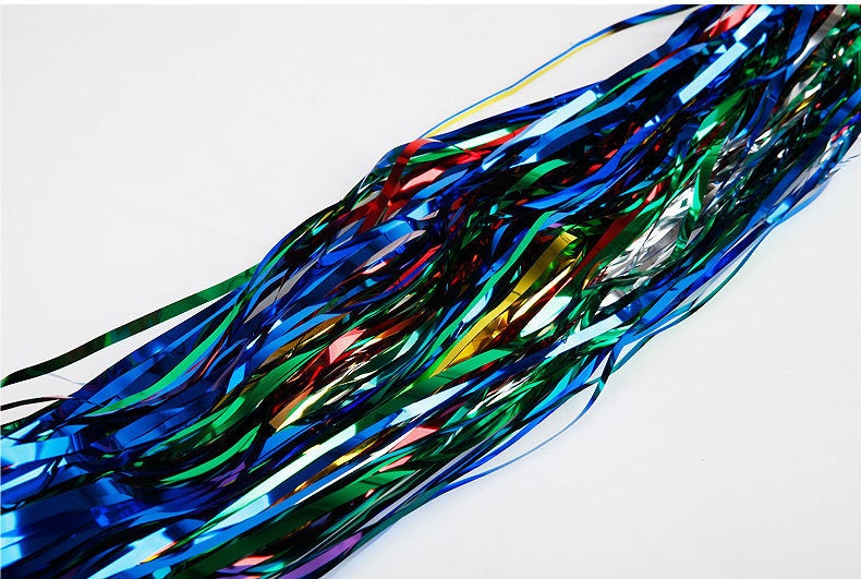 2 meter Long Drop Rainbow Tinsel Curtain Party Fringe Back Drop Party Decor Decoration Sparkling Fabric Tassel Party Fringe Backdrop