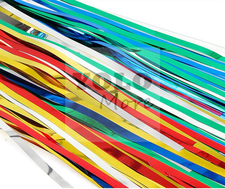 2 meter Long Drop Rainbow Tinsel Curtain Party Fringe Back Drop Party Decor Decoration Sparkling Fabric Tassel Party Fringe Backdrop