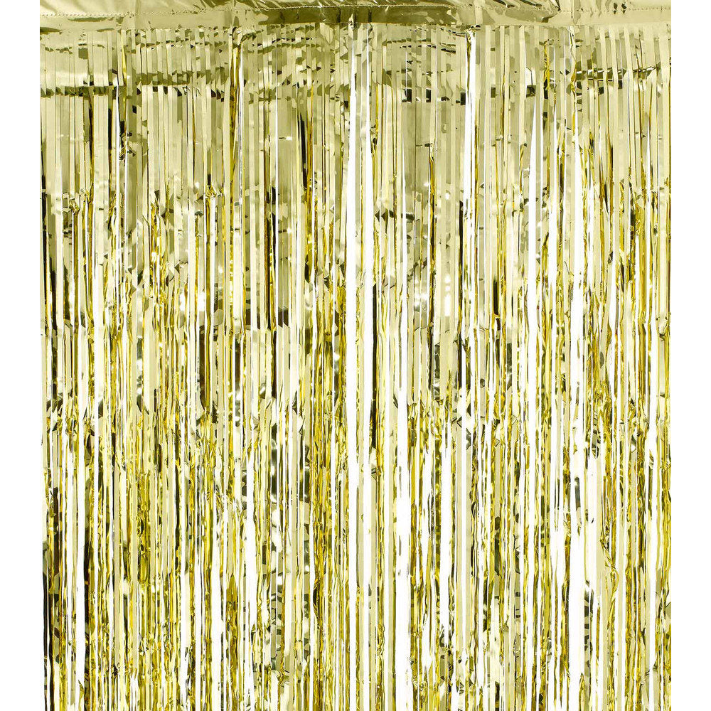Metallic Tinsel Curtain Foil 1m 2m 3m 4m 5m Backdrop PomPoms Streamers Decor