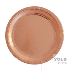 6x 9"/23cm Rose Gold Foil Disposable Party Plates