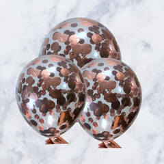 3x Rose Gold Confetti Balloon DIY Kit Birthday Hens Party Celebration Decor Party Helium Balloons