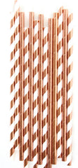 25x ROSE GOLD FOIL Metallic Paper Straws