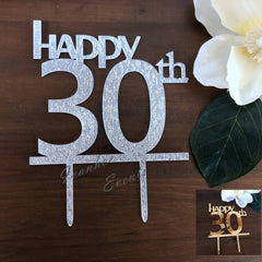 Happy 30th Birthday Acrylic Cake Topper