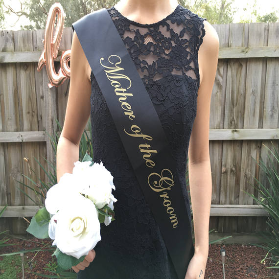 GOLD ON BLACK Hen's Party Sash