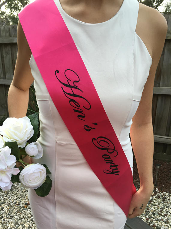 HOT PINK Hens Sash - Hen Sash - Bride To Be Sash - Bridal Shower - Engagement- Hen Party- Bachelorette - Bride- Bridesmaid - Team Bride