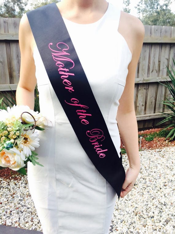 Pink on Black Hens Sash - Hen Sash - Bride To Be Sash Bride Sash- Bridal Shower - Engagement- Hen Party- Bachelorette - Bride- Bridesmaid -