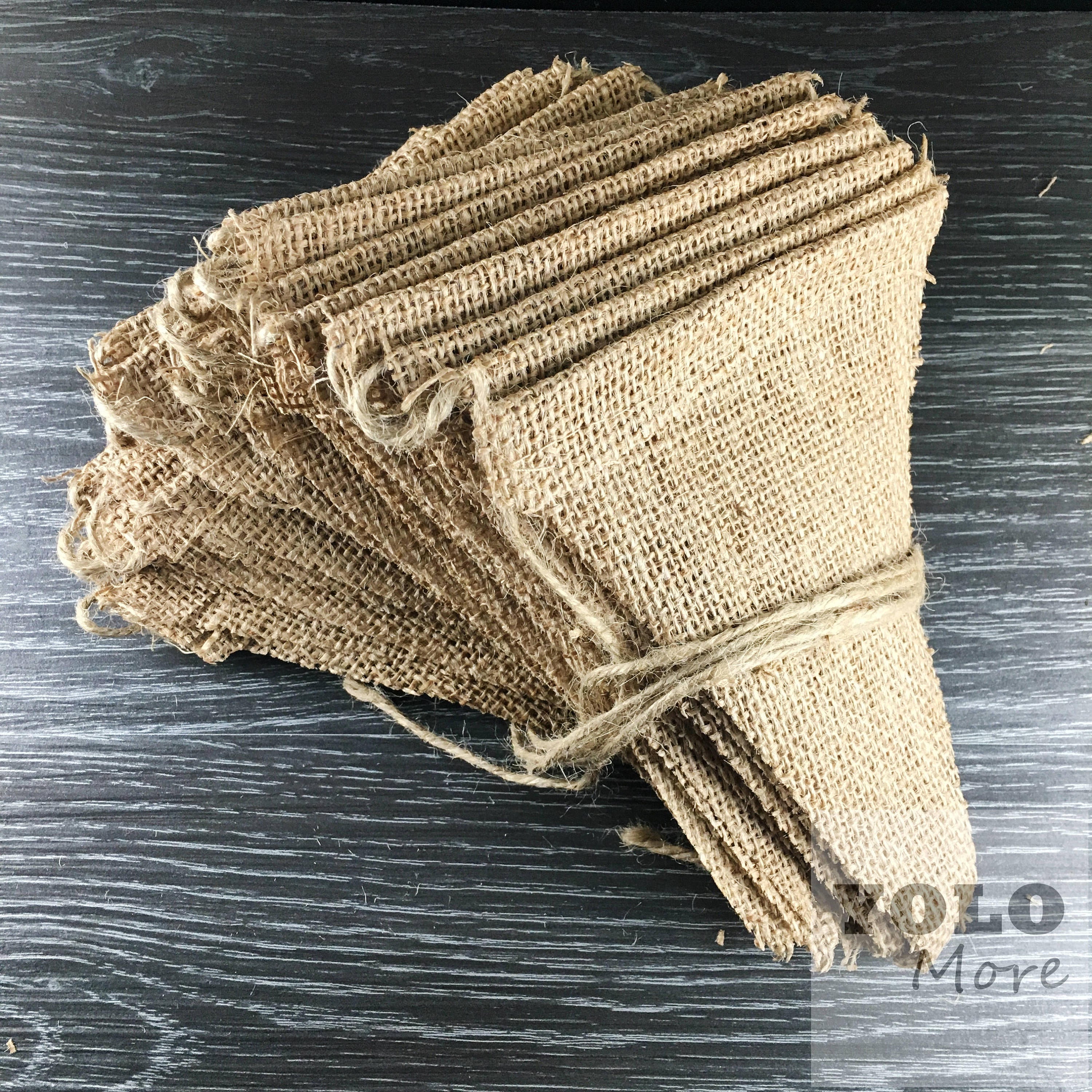 10 Meters 48 Flags Hessian Banner Burlap Rustic Bunting Wedding Party Decorations DECOR