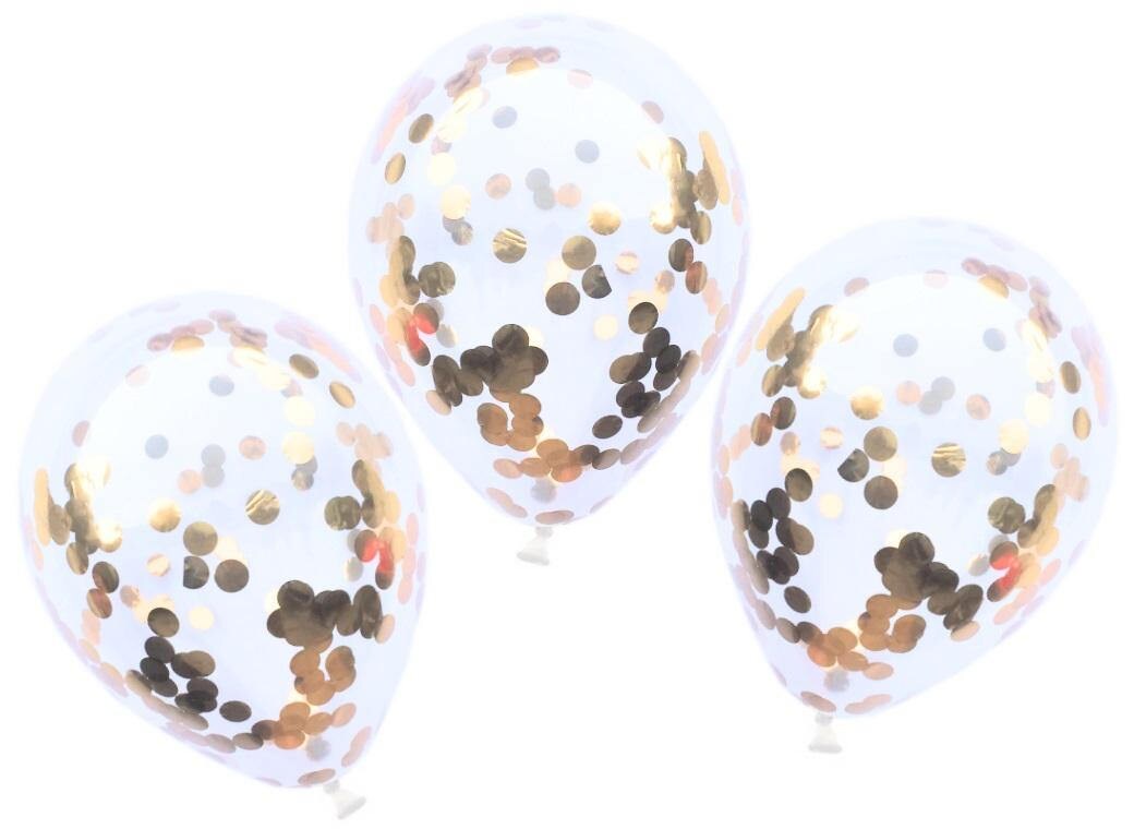 3x Rose Gold Confetti Balloon DIY Kit Birthday Hens Party Celebration Decor Party Helium Balloons