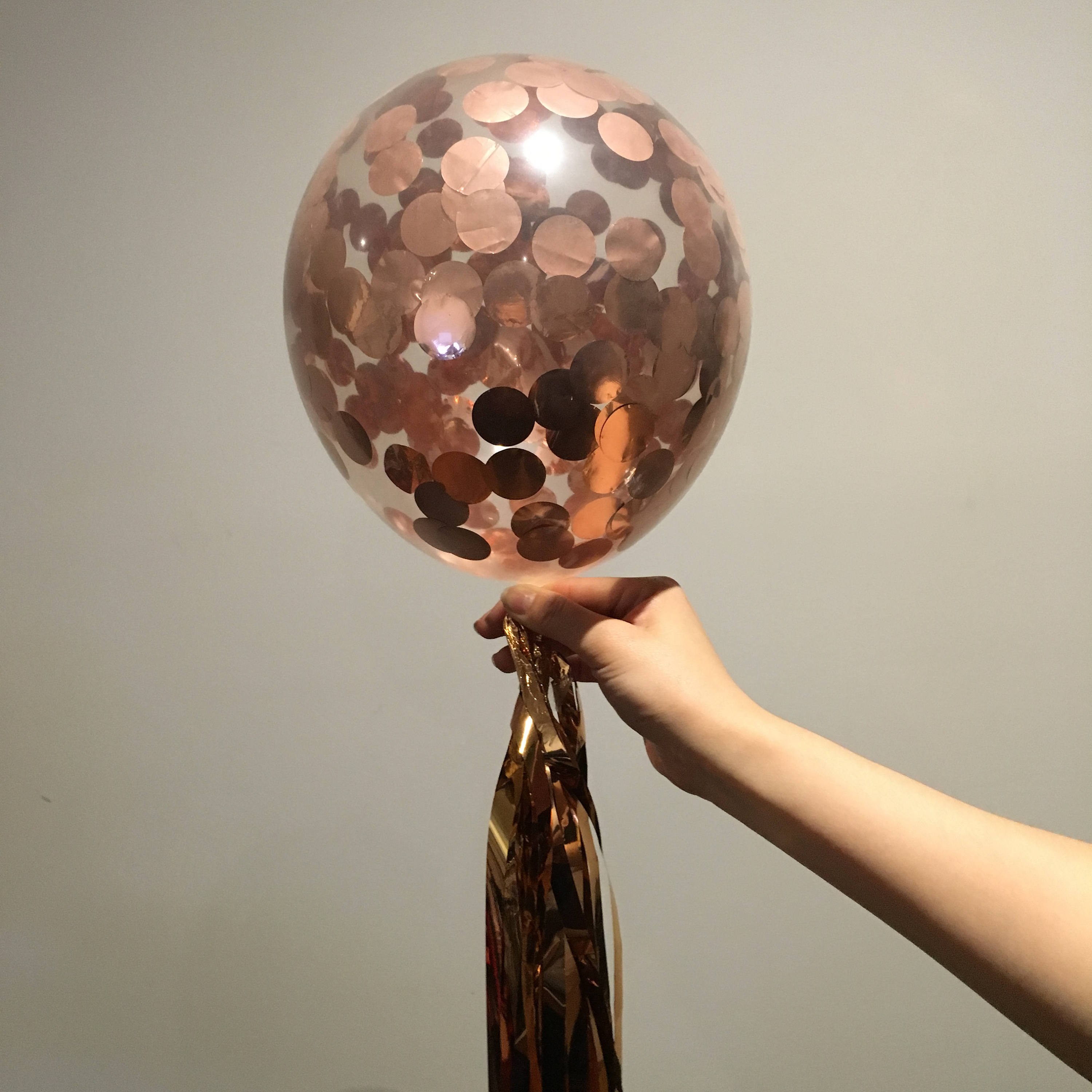 3x Rose Gold Confetti Balloon DIY Kit Birthday Hens Party Celebration Decor Party Helium Balloons
