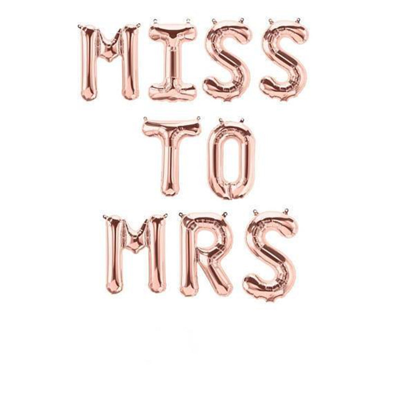 MISS TO MRS 16" Rose Gold Foil Balloon