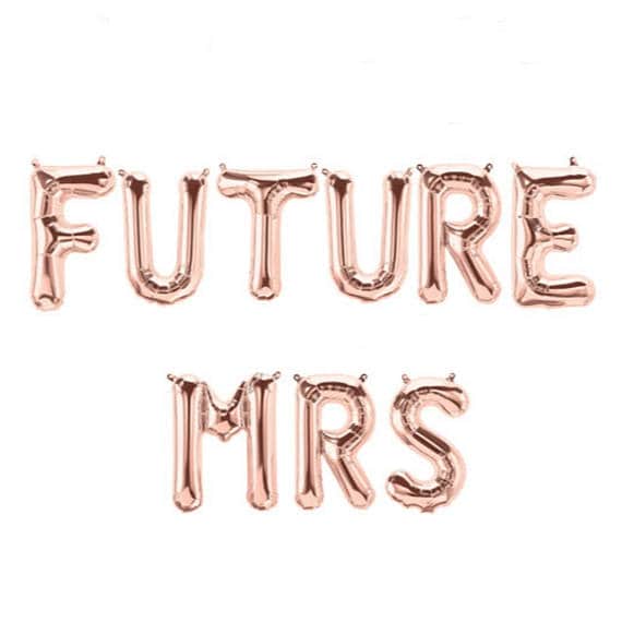 FUTURE MRS Rose Gold Foil Balloon 16" For Hens Party Engagement Hen Party Bridal Shower Kitchen Tea
