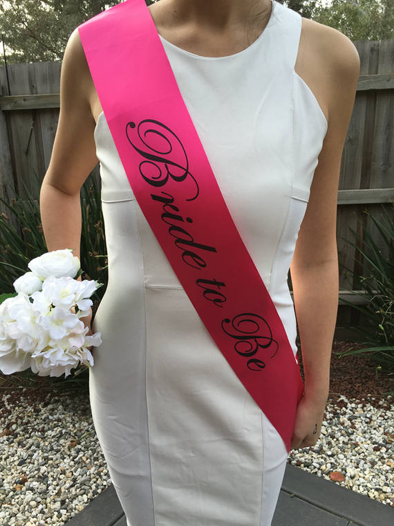 HOT PINK Hens Sash - Hen Sash - Bride To Be Sash - Bridal Shower - Engagement- Hen Party- Bachelorette - Bride- Bridesmaid - Team Bride