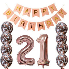 21st Rose Gold Twenty First Birthday Pack 21 Garland Balloons Decorations Twenty One Party