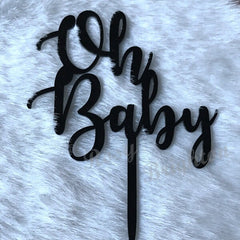 Oh Baby Acrylic Cake Topper Gold & Silver Happy First Birthday Cake Toppers Cake Decorations Birthday Cake Decor