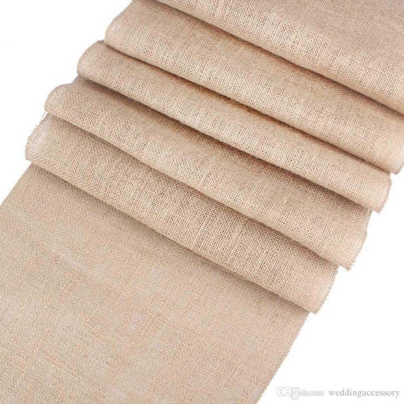 Hessian Burlap Table Runner Decoration Wedding Event Table Decor Natural Hessian Lace Edge Centre Piece Decor