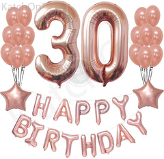 Happy 30th Rose Gold Birthday Pack 30 Thirtieth Garland Balloons Decorations Dirty Thirty Party Happy Birthday