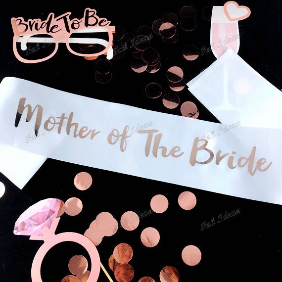 Personalised White Rose Gold Hens Sash - Hen Sash - Bride To Be Sash - Bridal Shower - Engagement- Hen Party- Bachelorette Bride Team Bride