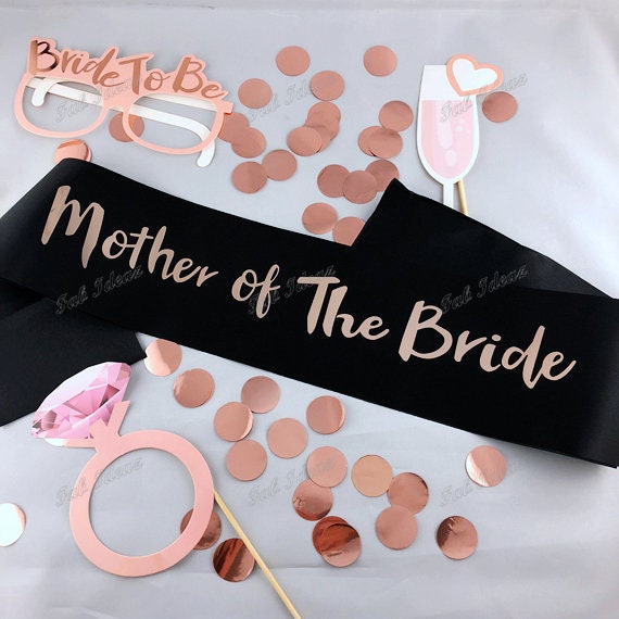 Black Rose Gold Hens Sash - Hen Bride To Be Sash - Bridal Shower Gift Idea- Engagement- Hen Party- Bachelorette - Bride Tribe - Team Bride