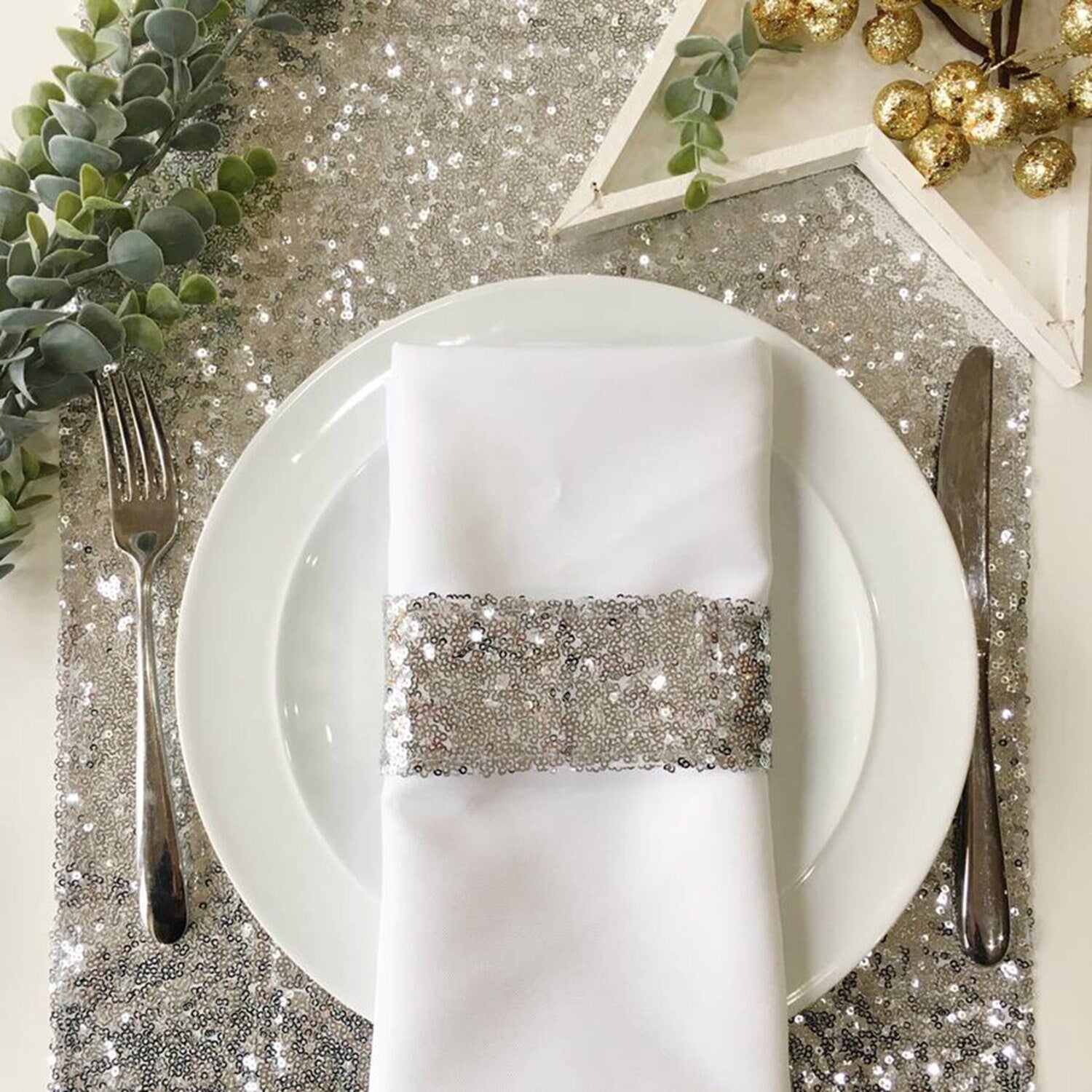 Sequin Table Runners 275cm x 30cm (13in x 108in) Long Table Cloth Party Wedding Event Home Decoration 7 Colours