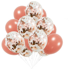 18x 12" Rose Gold w Confetti Balloon Birthday Hens Party Celebration Decor
