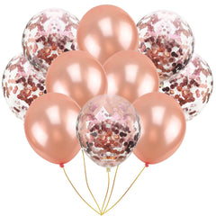 18x 12" Rose Gold w Confetti Balloon Birthday Hens Party Celebration Decor