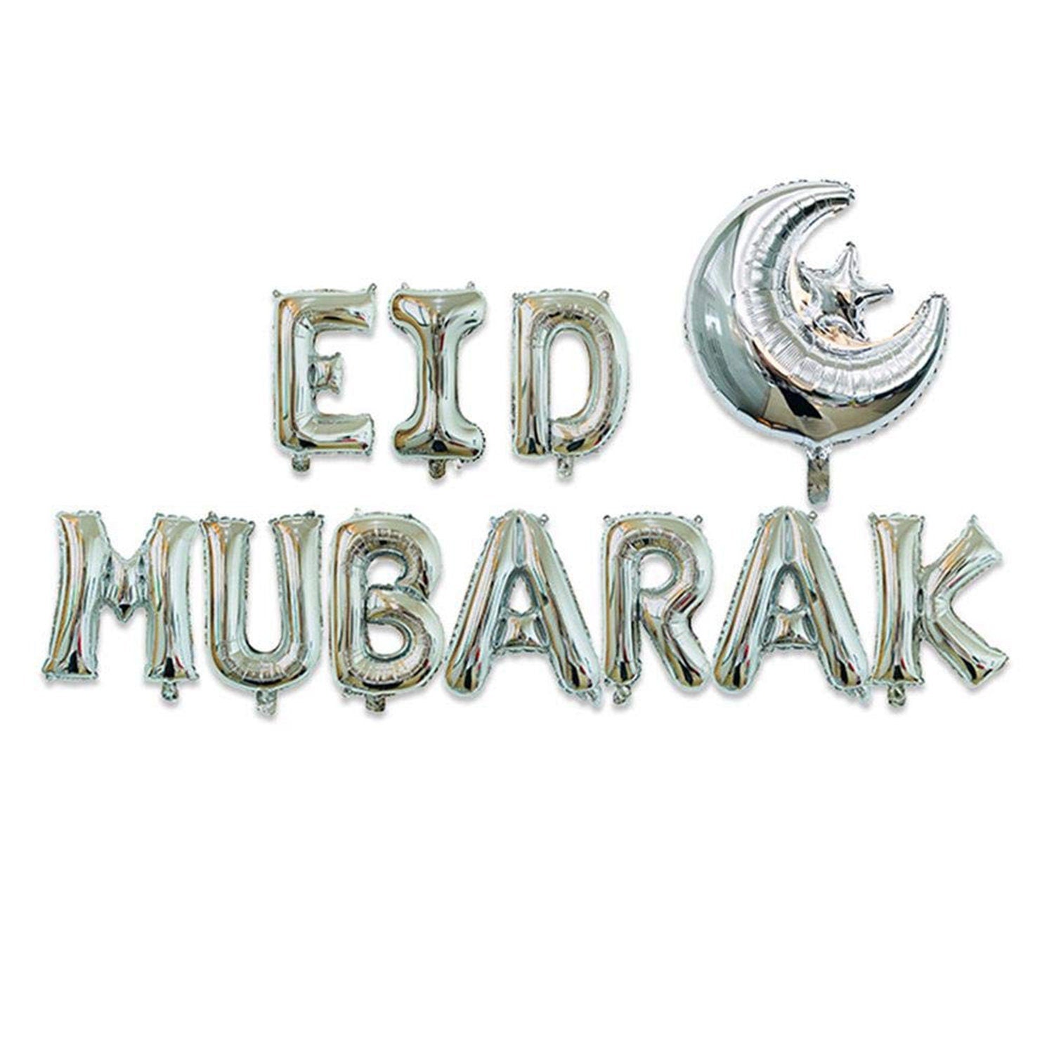 Eid Mubarak / Ramadan Mubarak Foil Balloons Bunting Garland Decoration