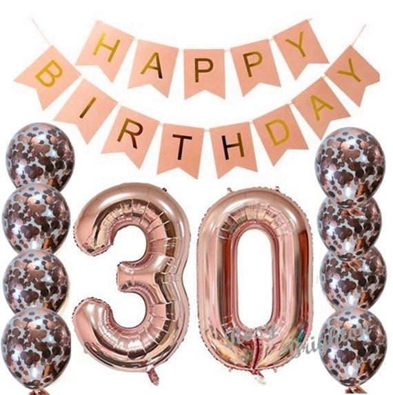 30th Rose Gold Birthday Pack 30 Thirtieth Garland Balloons Decorations Dirty Thirty Party Happy Birthday