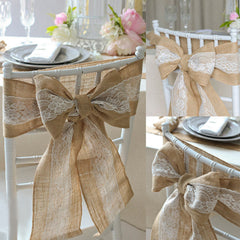 Hessian Chair Sash Burlap 6" x 95" / 15cm x 2.4m Decoration Wedding Event Table decoration Natural Hessian