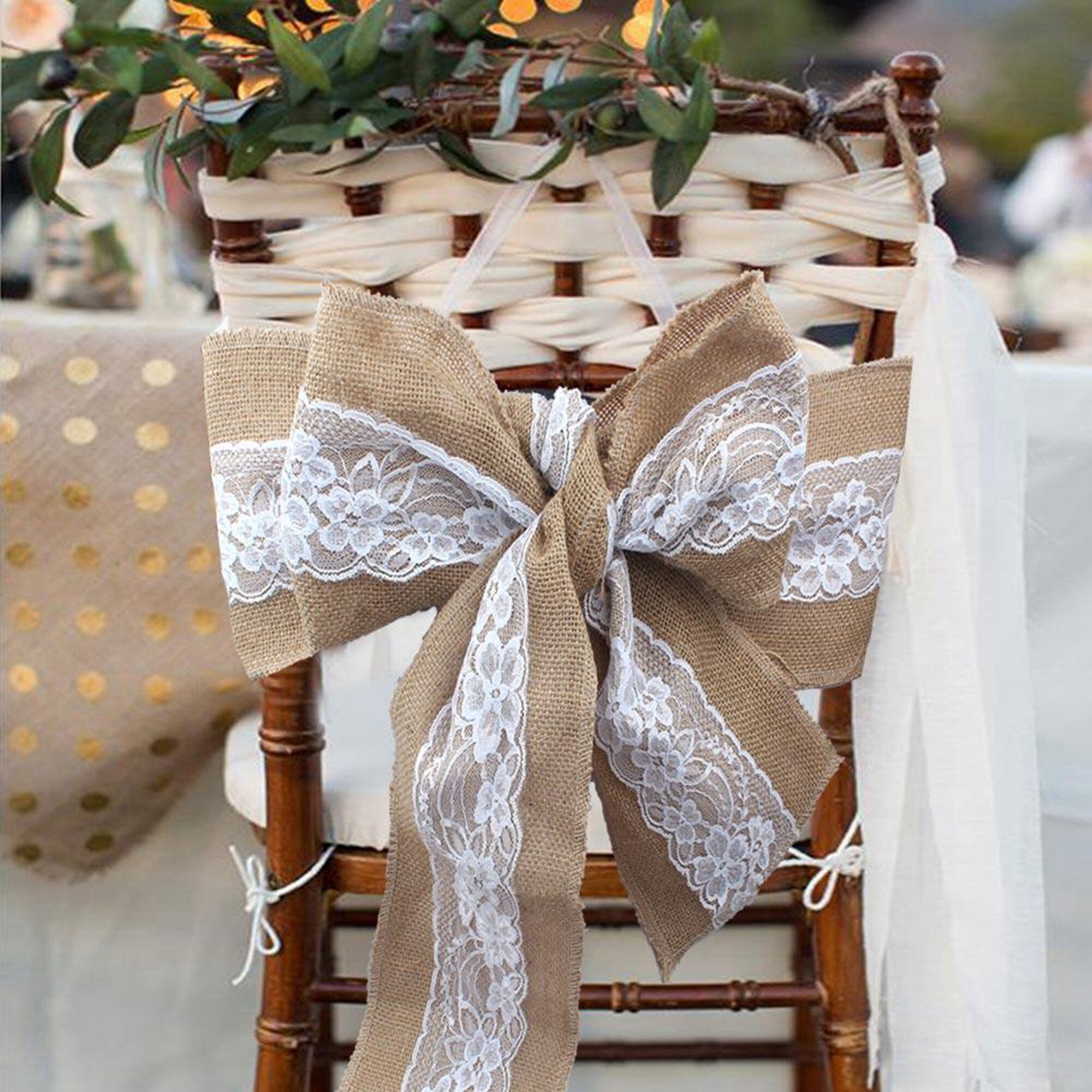 Hessian Chair Sash Burlap 6" x 95" / 15cm x 2.4m Decoration Wedding Event Table decoration Natural Hessian