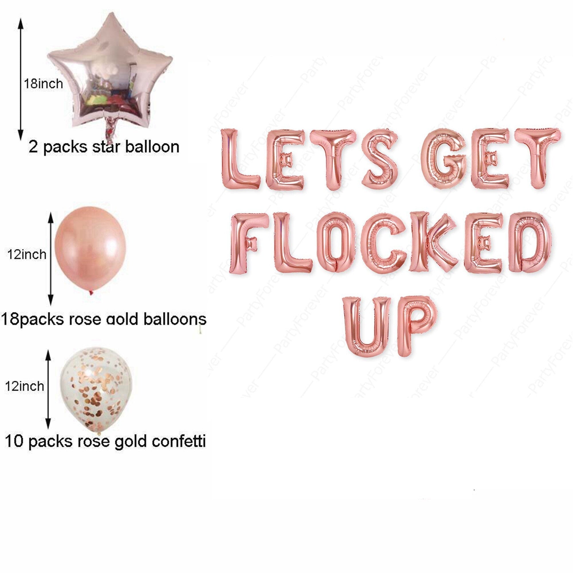 Lets Get Flocked Up Rose Gold Balloons Hens Bridal Garland Bunting Banner AUS