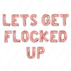 Lets Get Flocked Up Rose Gold Balloons Hens Bridal Garland Bunting Banner AUS