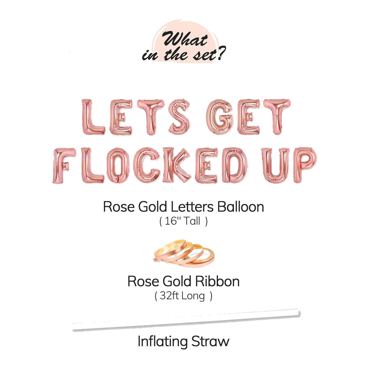 Lets Get Flocked Up Rose Gold Balloons Hens Bridal Garland Bunting Banner AUS