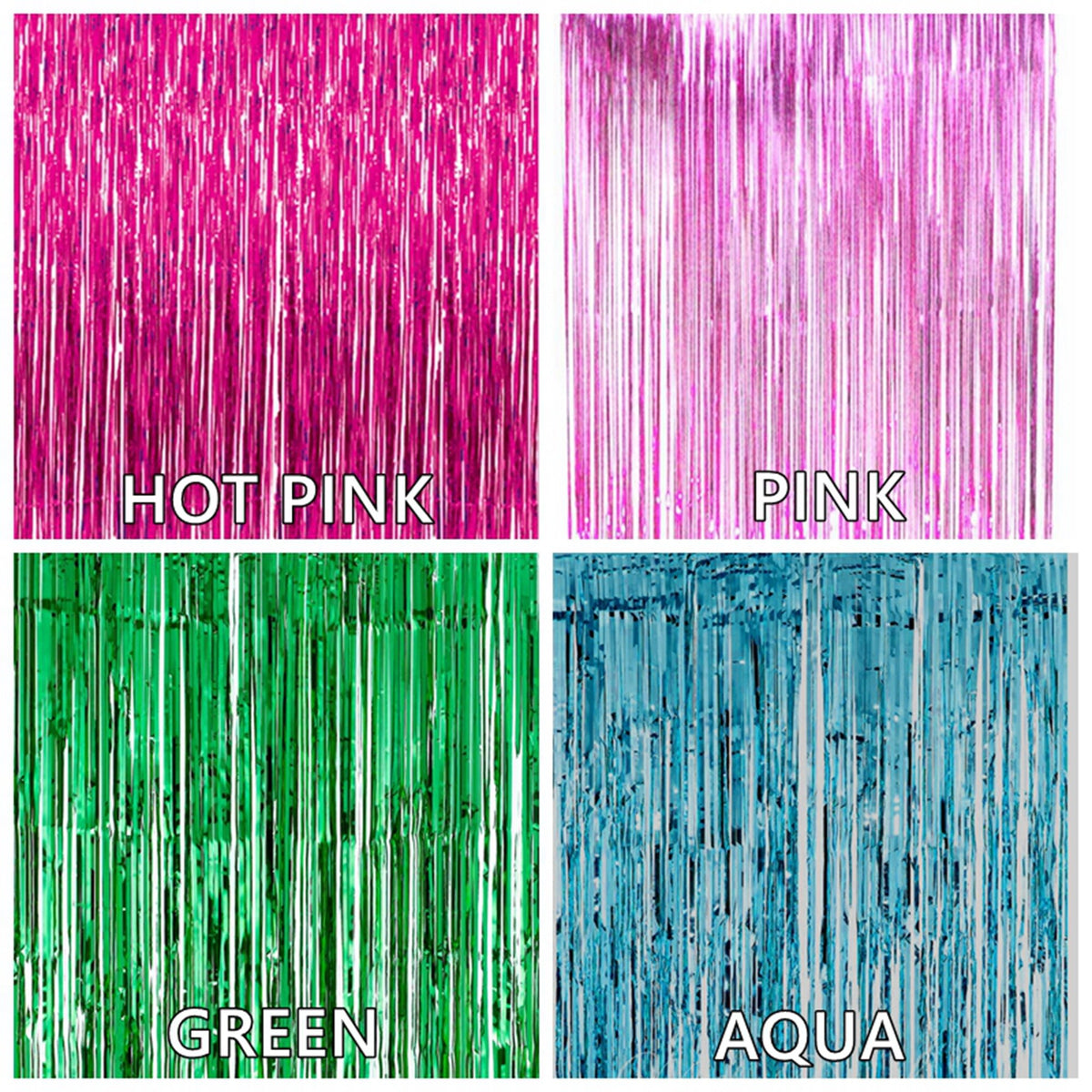 5m x 1m Metallic Foil Tinsel Curtain Party Backdrop Decor Event DecorationParty Fringe Backdrop