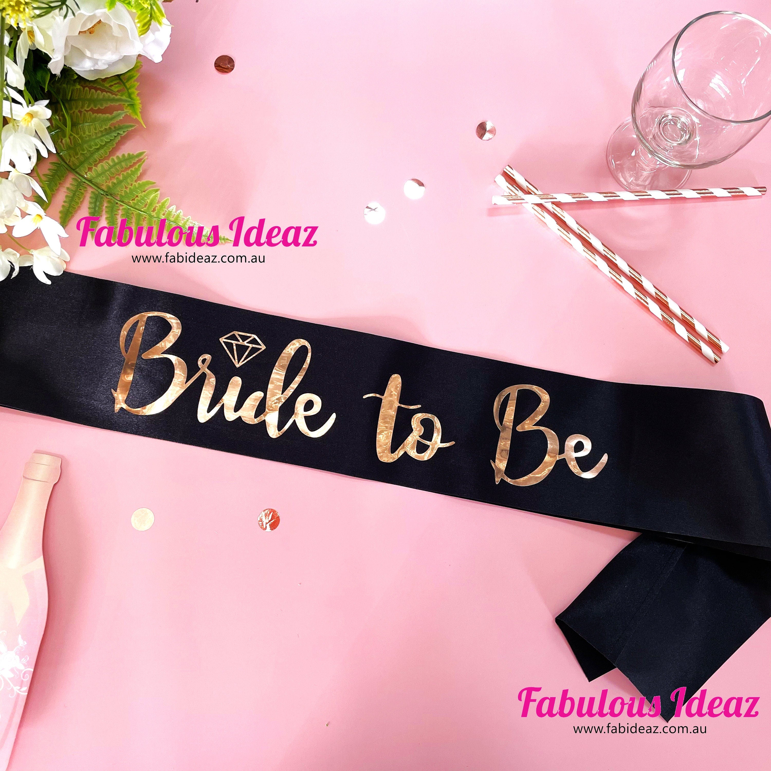 Black Rose Gold Hens Sash - Hen Bride To Be Sash - Bridal Shower Gift Idea- Engagement- Hen Party- Bachelorette - Bride Tribe - Team Bride