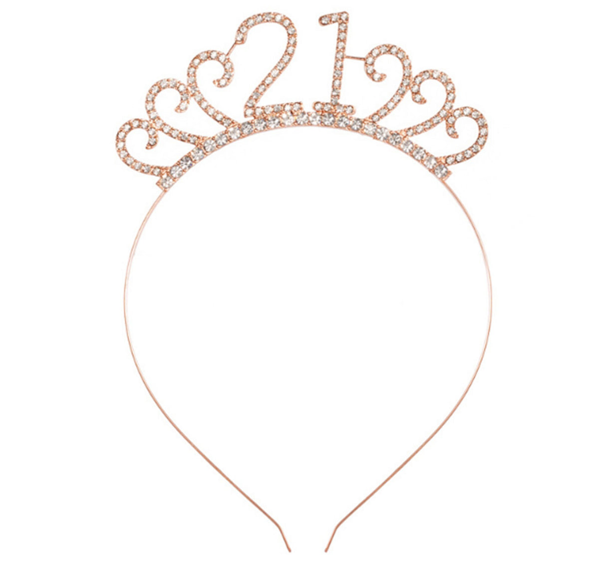 Rhinestone Birthday Tiara Rose Gold Headband Happy Birthday 18th 21st 30th 40th 50th 60th 70th Birthday Girl