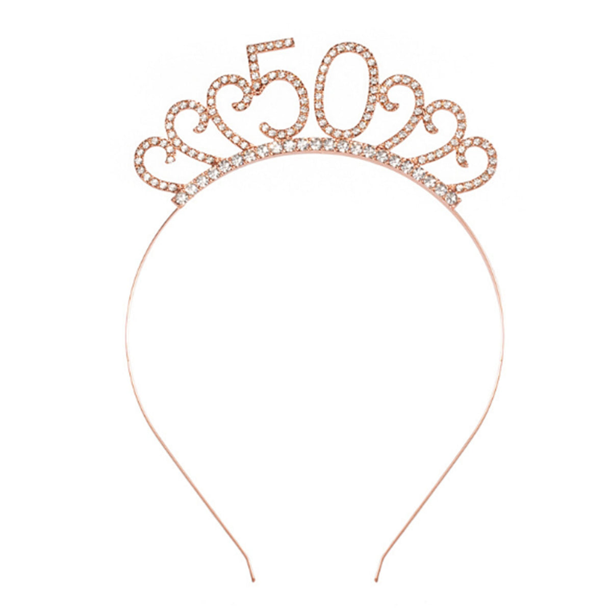Rhinestone Birthday Tiara Rose Gold Headband Happy Birthday 18th 21st 30th 40th 50th 60th 70th Birthday Girl