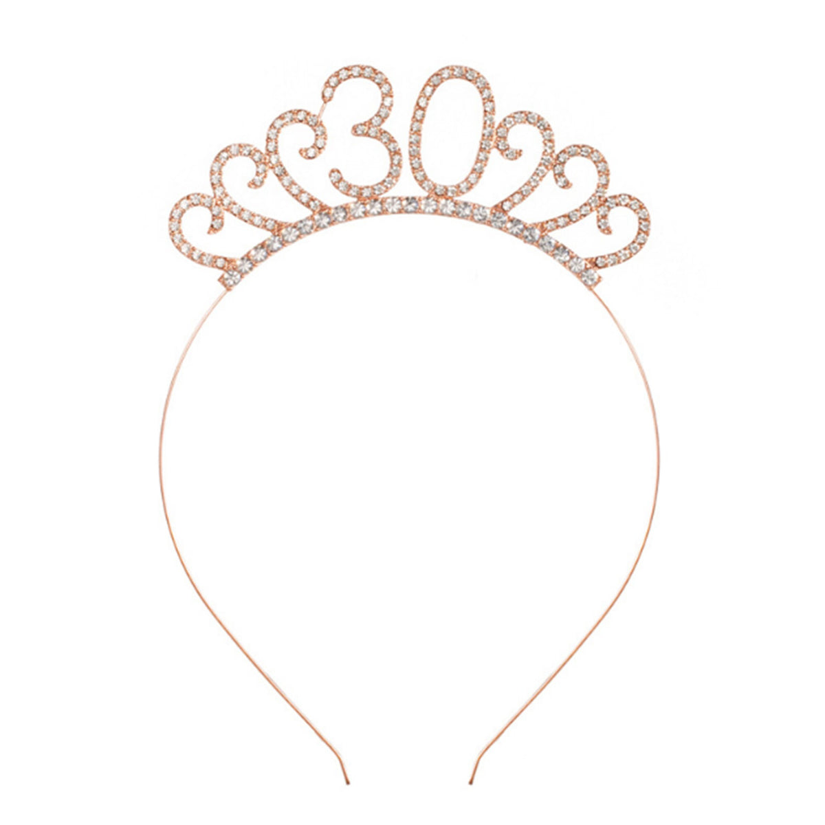 Rhinestone Birthday Tiara Rose Gold Headband Happy Birthday 18th 21st 30th 40th 50th 60th 70th Birthday Girl