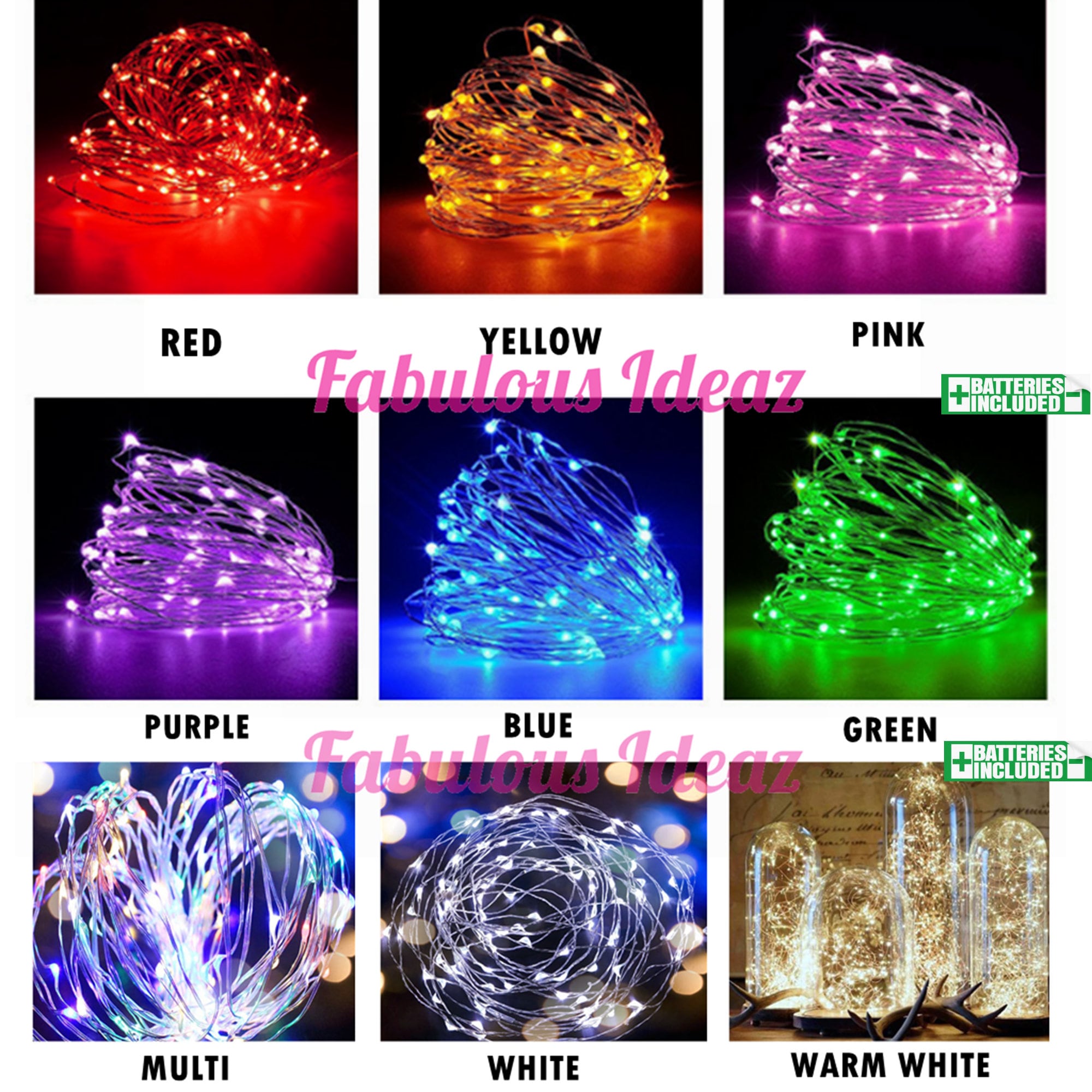 LED String Fairy  light Silver Wire warm white Garden/ Home/Christmas/Wedding Party Decoration