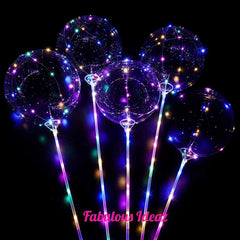 5 Pack LED String Light BOBO Balloons Kit with Stand and Base Battery Operated Fairy Lights Home/Christmas/Wedding Party Decoration