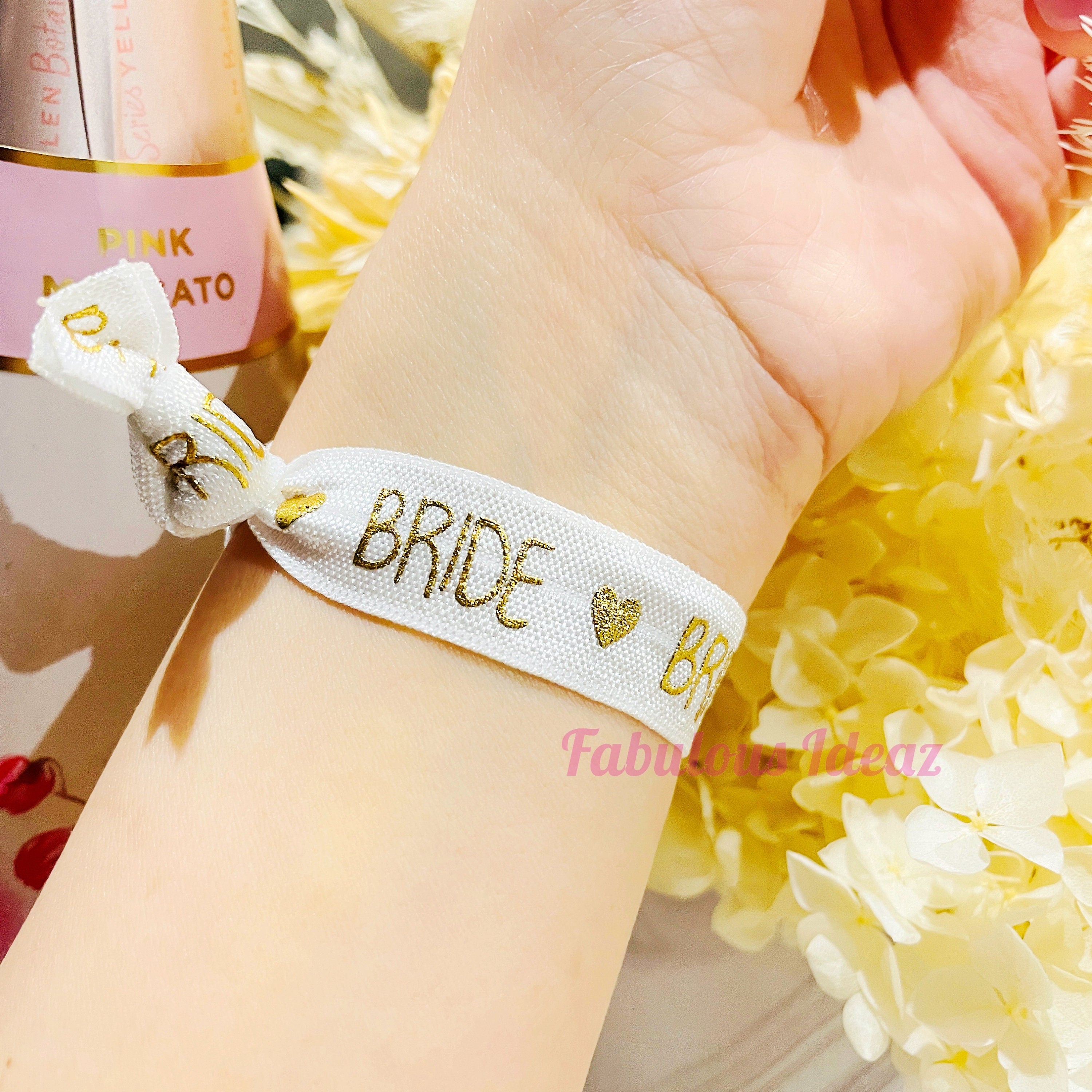 Team Bride Wristbands, Bride Tribe Wrist Band, Hen Party Wristbands, Team Bride Hair Ties, Hen Party Hair Ties, Bachelorette Party Wristband