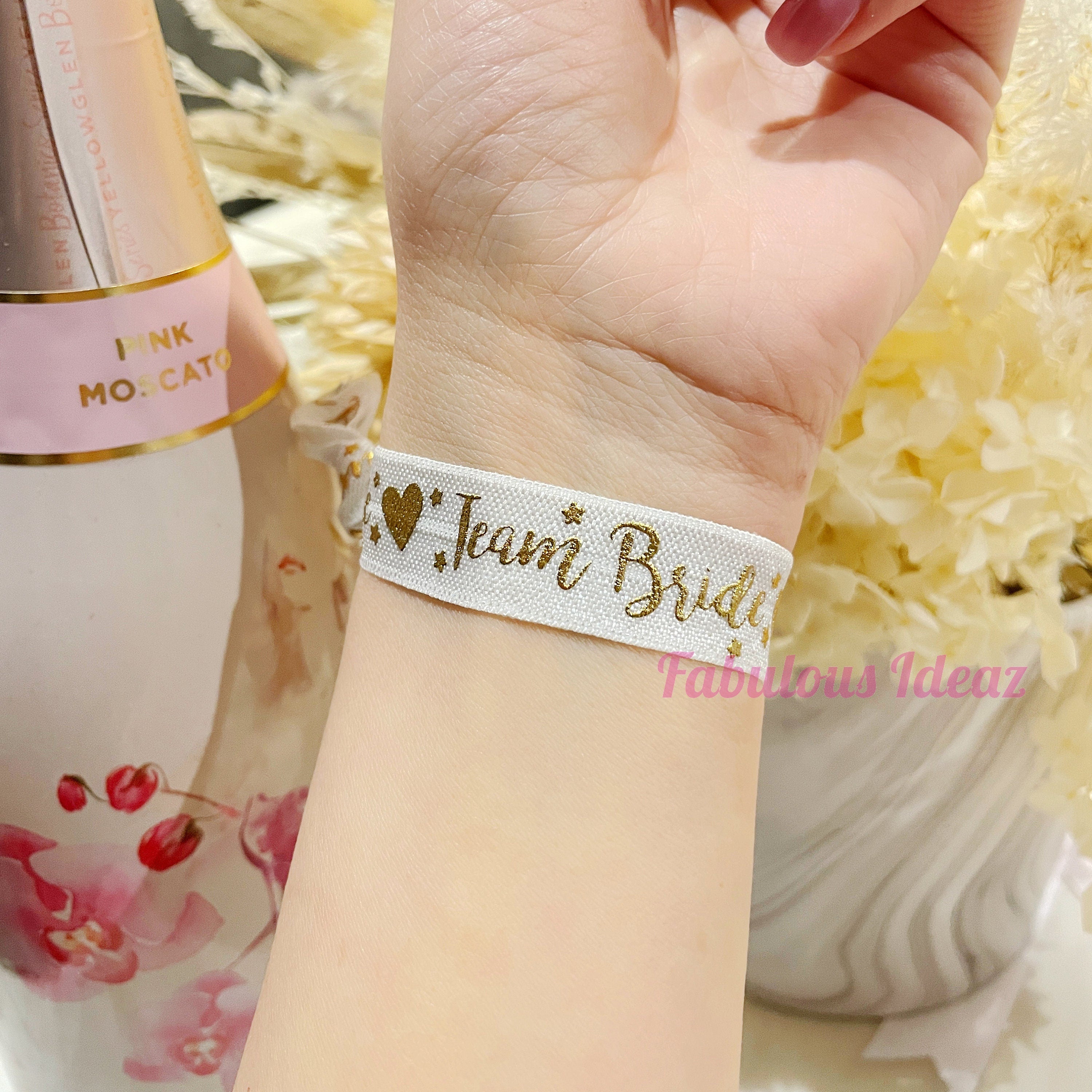 Team Bride Wristbands, Bride Tribe Wrist Band, Hen Party Wristbands, Team Bride Hair Ties, Hen Party Hair Ties, Bachelorette Party Wristband
