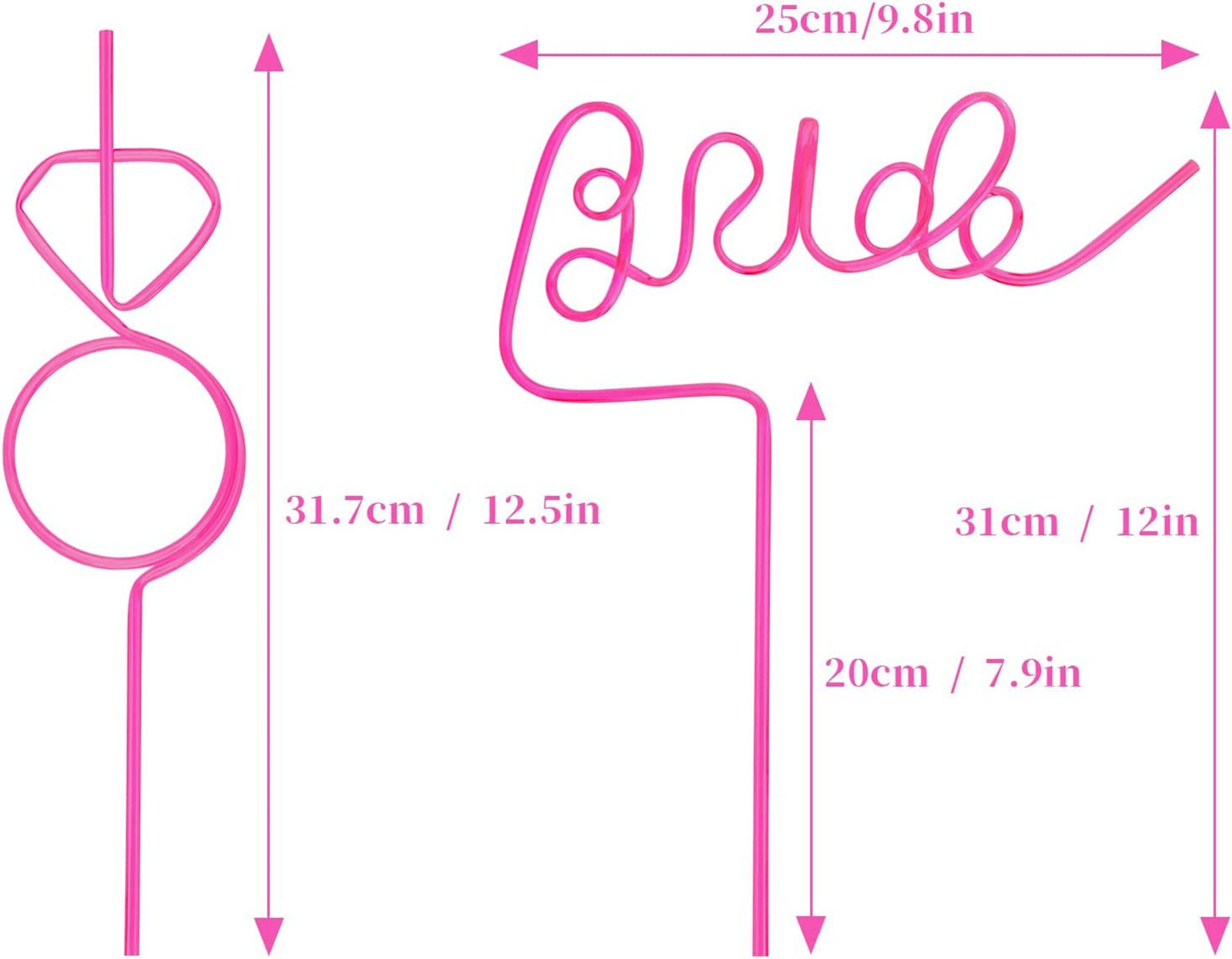 Bride Straw | Bachelorette Party Willy Straw | Bridal Shower, Bride Gifts | Beach Pool Favors Accessories Decorations Supplies