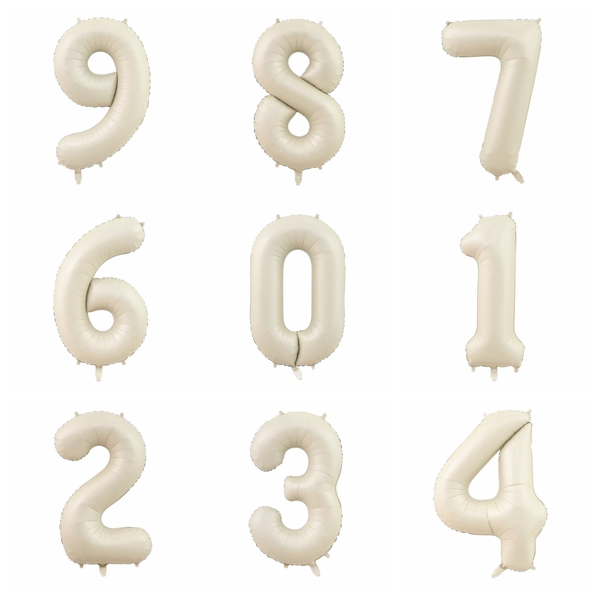40" Caramel & Cream Jumbo Foil Numbers Helium Balloon 100CM Birthday Wedding Decor Baby Shower Mylar Foil Metallic