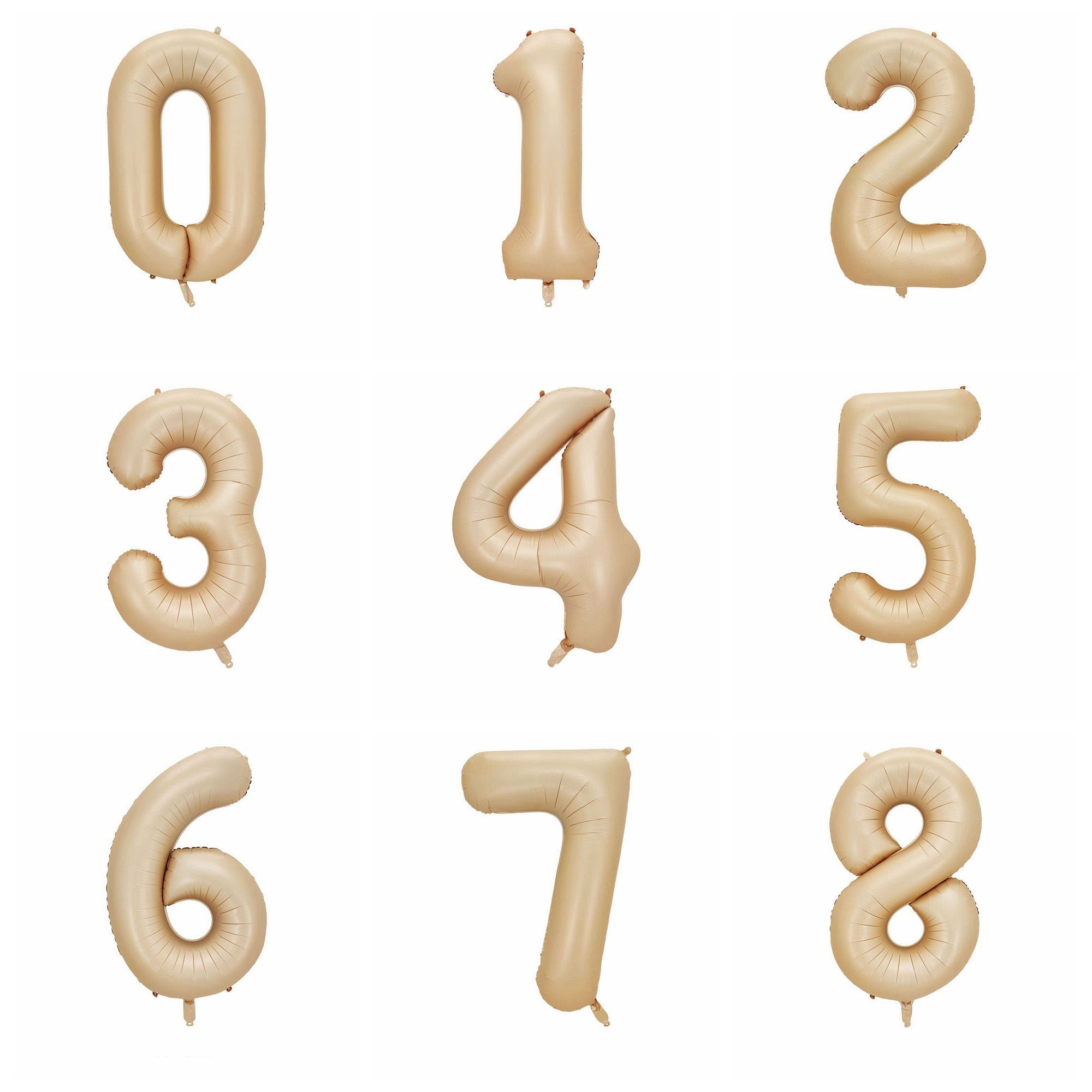 40" Caramel & Cream Jumbo Foil Numbers Helium Balloon 100CM Birthday Wedding Decor Baby Shower Mylar Foil Metallic