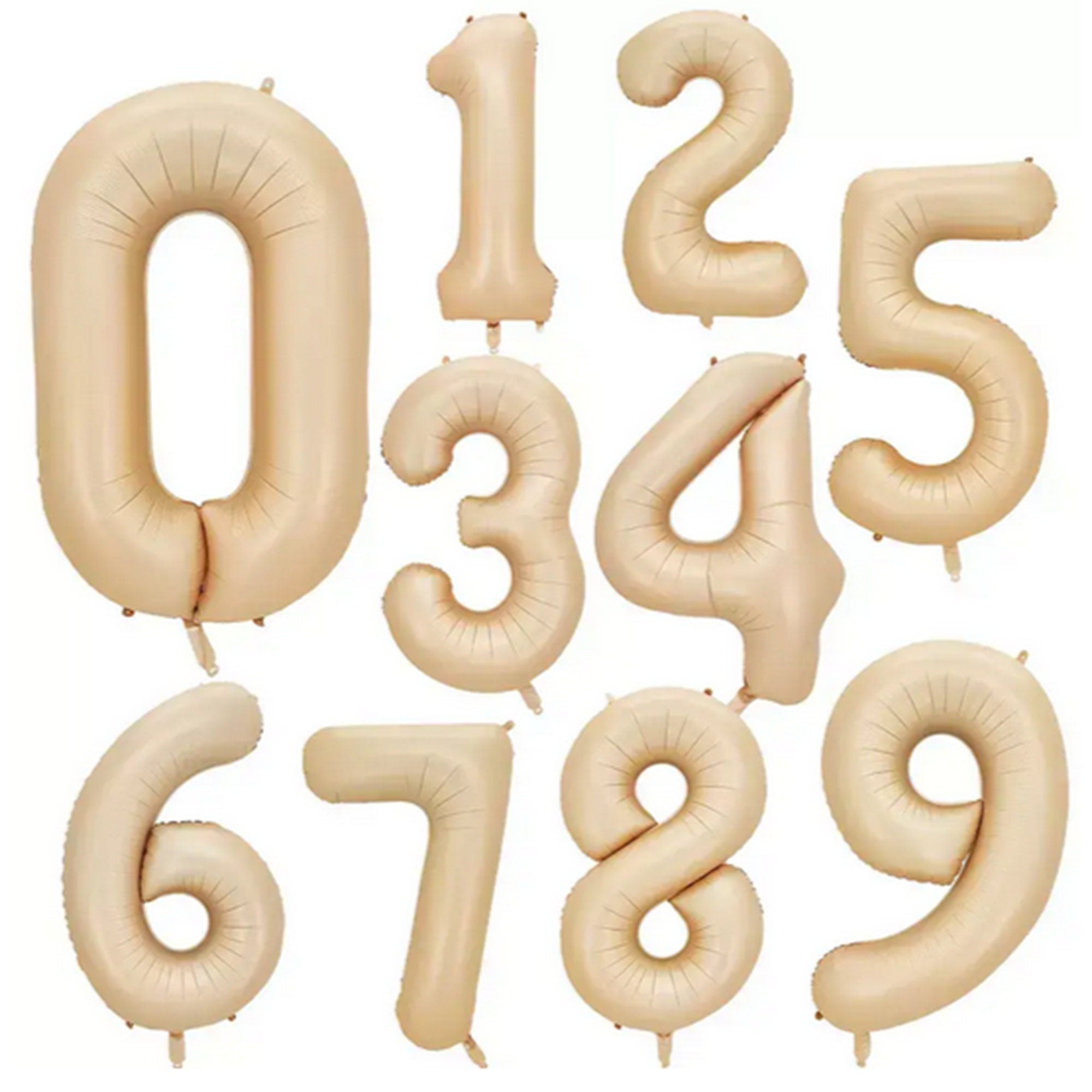 40" Caramel & Cream Jumbo Foil Numbers Helium Balloon 100CM Birthday Wedding Decor Baby Shower Mylar Foil Metallic